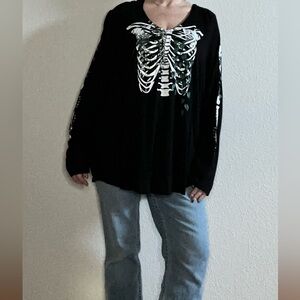 Torrid Black Skeleton Hoodie